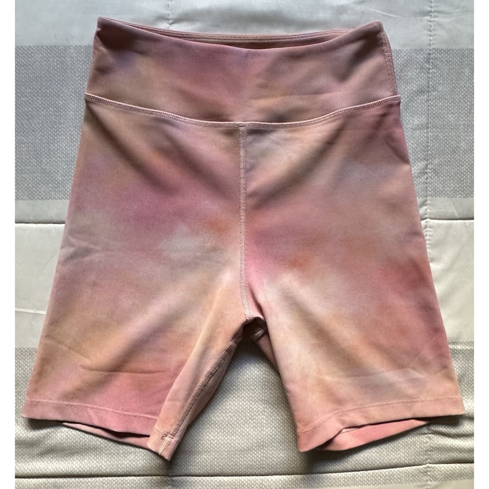 Sarah's Day X White Fox Activewear Tie Dye Pink Biker Shorts Small